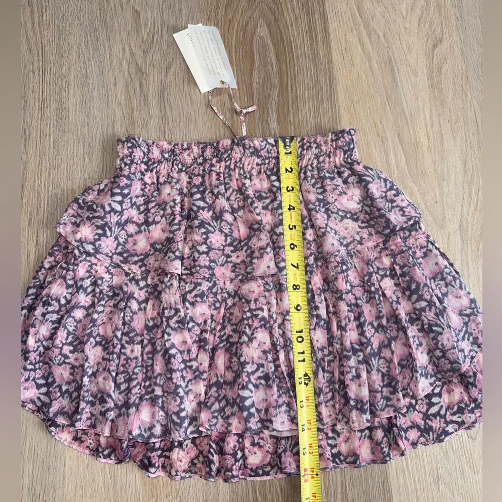 LoveShackFancy Pink Floral Flowy Skirt - Size XXS